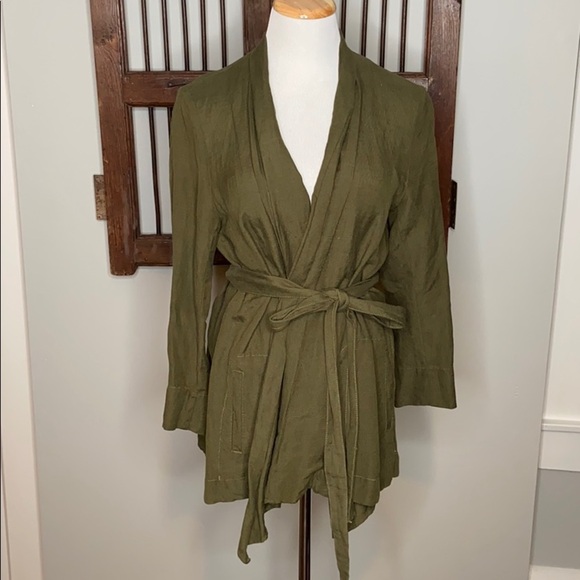 ANTHROPOLOGIE ELEVENSES LINEN JACKET W BELT SZ M - Picture 3 of 7